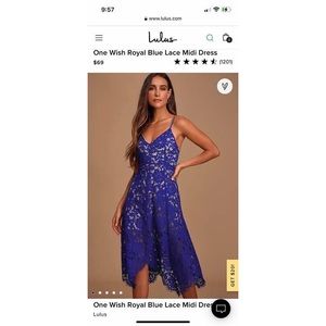Blue Lace Midi Dress